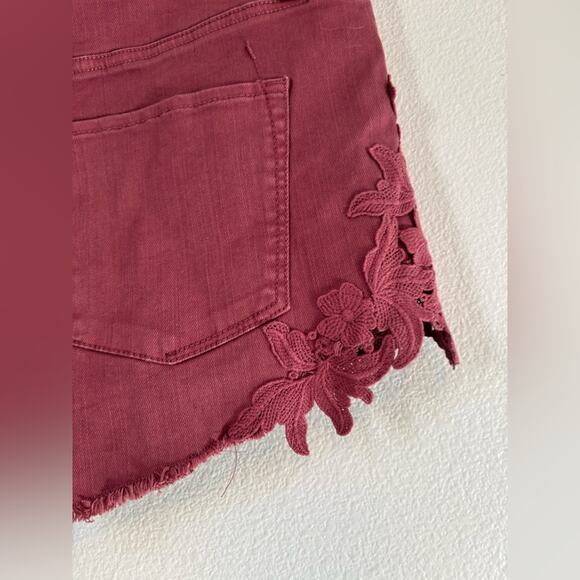 Mossimo Women's 12 Colorful Mauve High Rise Denim Cut Off Shorts Baddie Rocker - Picture 7 of 10